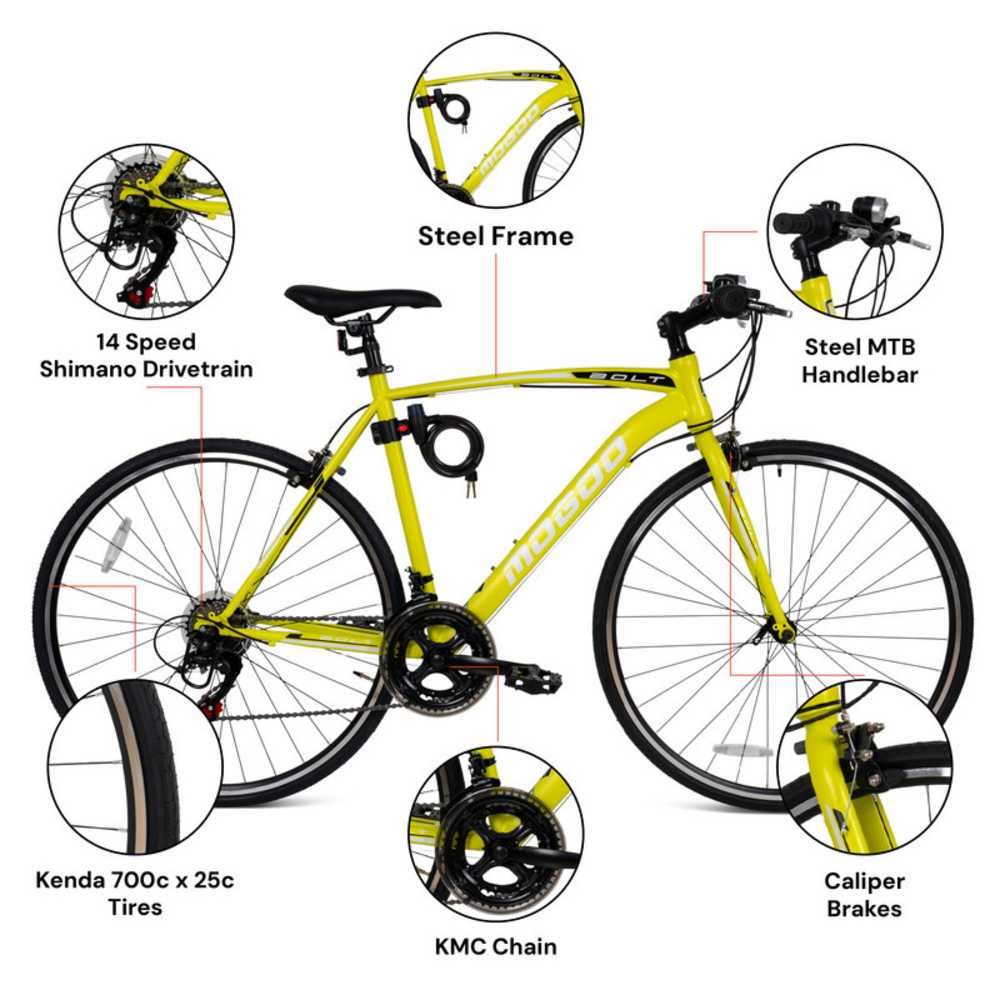 Mogoo - Bolt Hybrid Bike 700c - Yellow