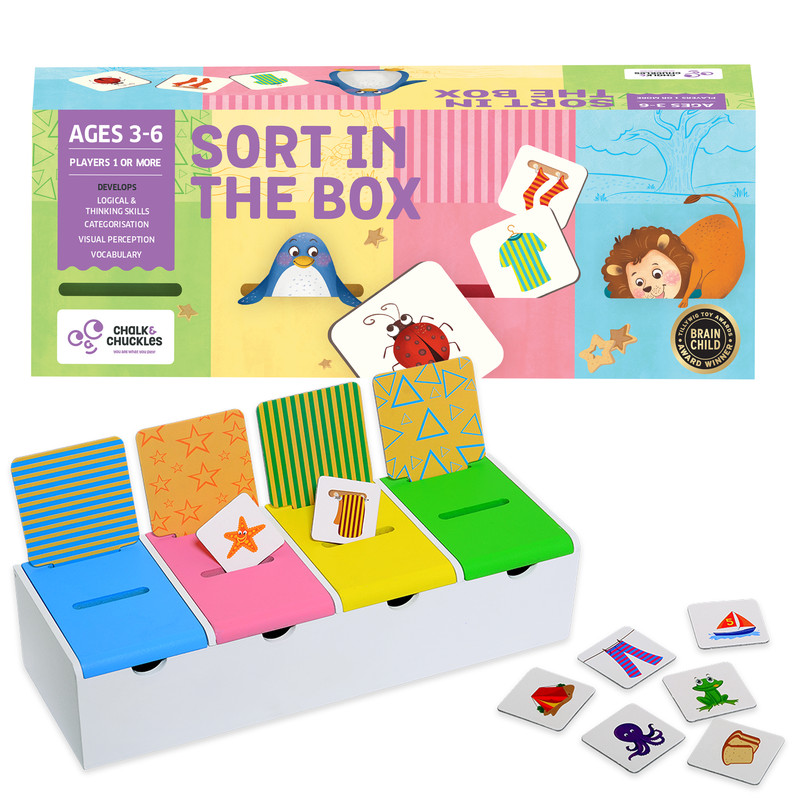 Chalk And Chuckles - Sort In The Box Early Learning Toy - Multicolor