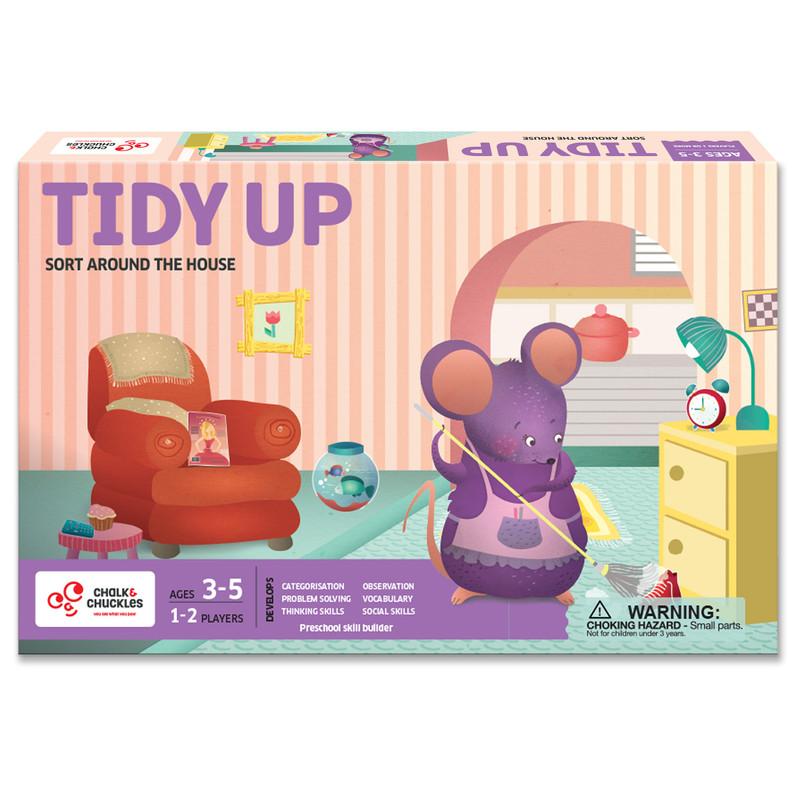 Chalk And Chuckles - Tidy Up - 3D House Preschool Game - 30 Pc Set