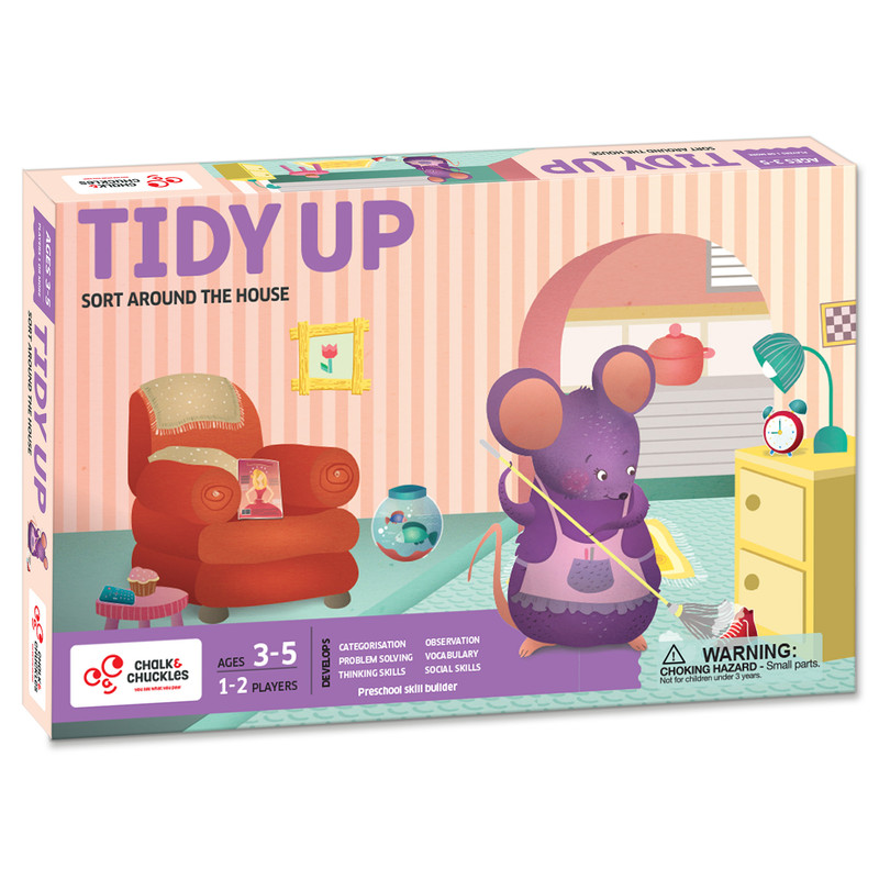 Chalk And Chuckles - Tidy Up - 3D House Preschool Game - 30 Pc Set