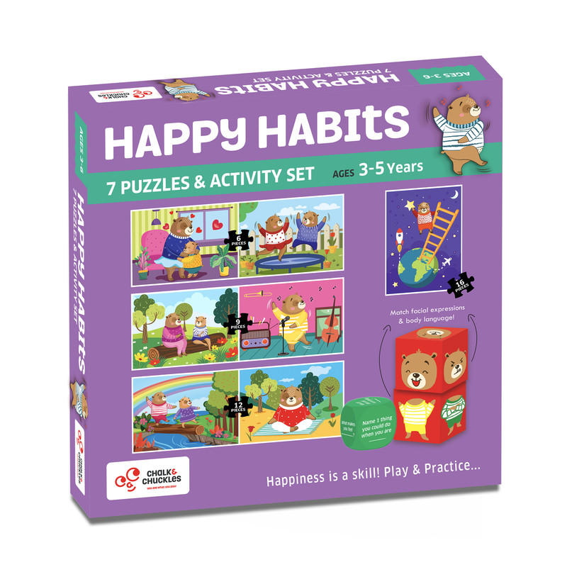 Chalk And Chuckles - Happy Habits 7 Puzzles & Activity Set - Multicolor