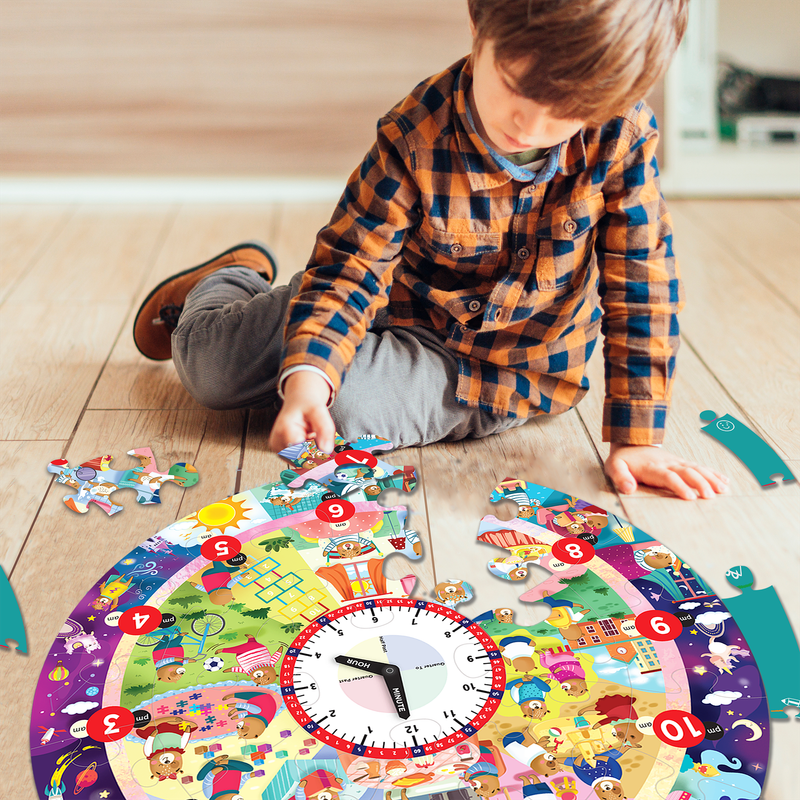 Chalk And Chuckles - Busy Bear's Time Puzzle - Multicolor - 37 Pcs
