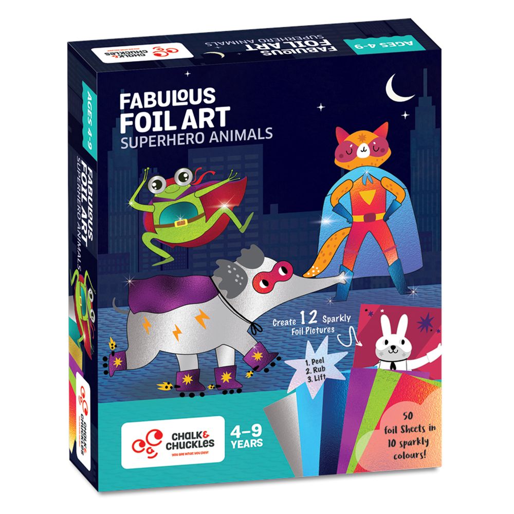Chalk and Chuckles - Fabulous Foil Art Superhero Animals