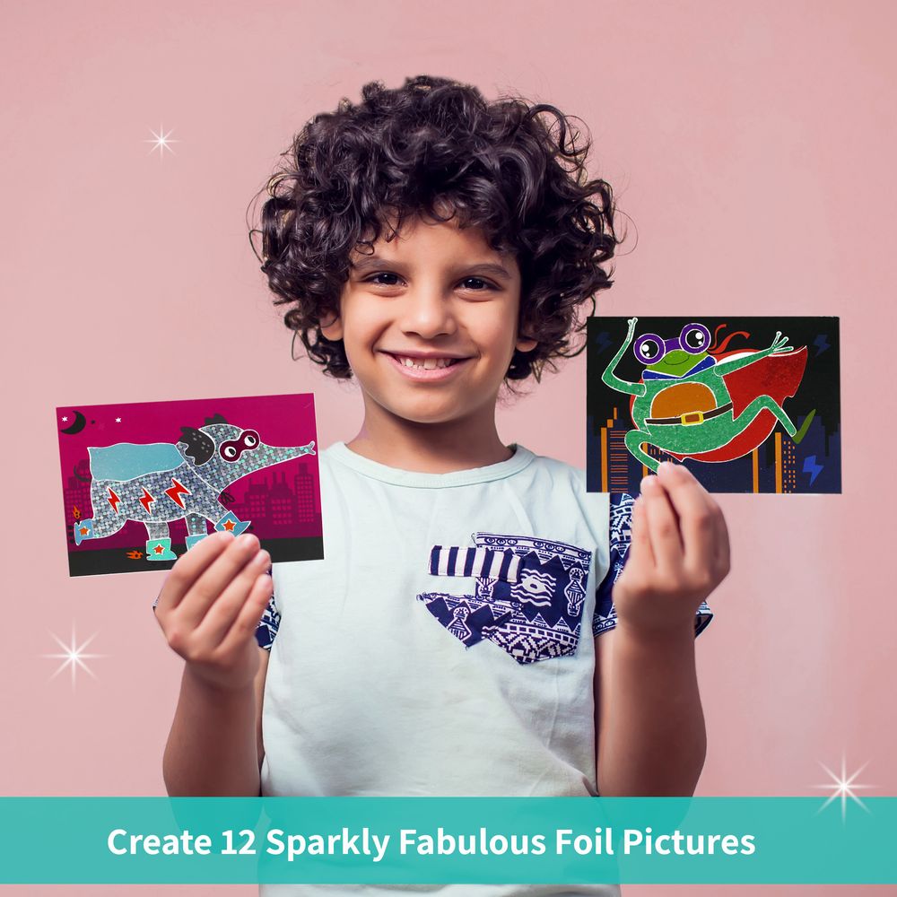 Chalk and Chuckles - Fabulous Foil Art Superhero Animals