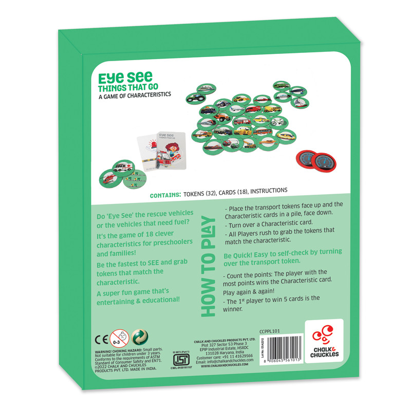 Chalk And Chuckles - Eye See Things That Go Learning Toy - Multicolor