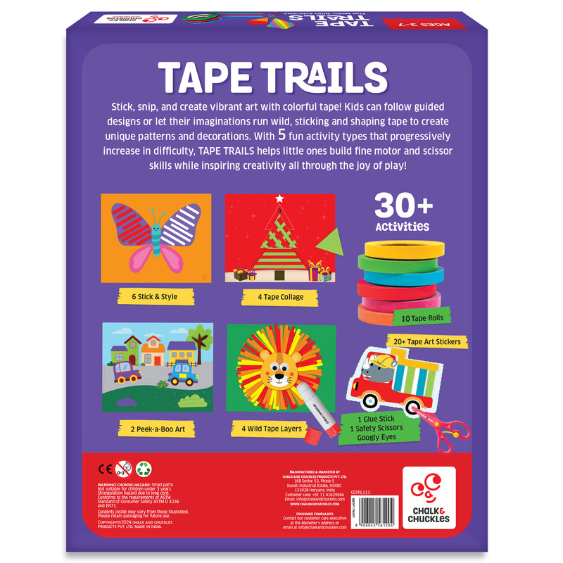 Chalk And Chuckles - Tape Trails Fine Motor Skills Activity Kit - Multicolor