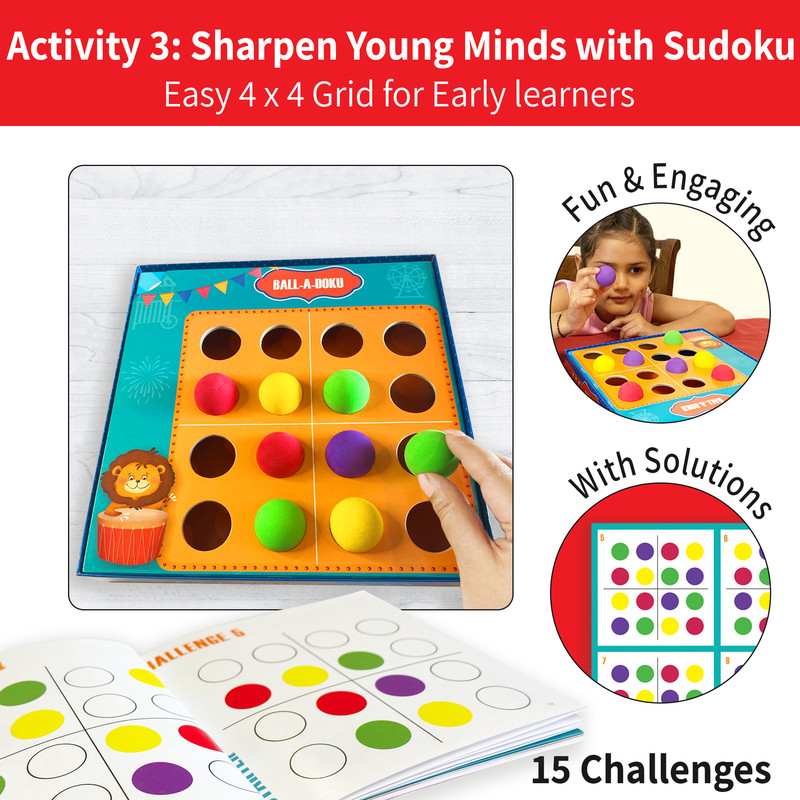 Chalk And Chuckles - 3-In-1 Ballaroo Logic Games & Puzzles - Multicolor