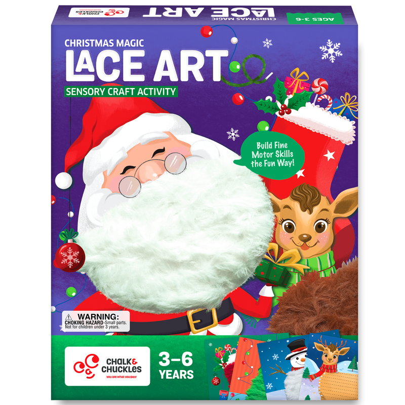 Chalk And Chuckles - Christmas Magic Lace Art Craft Kit - 17 Pc Set
