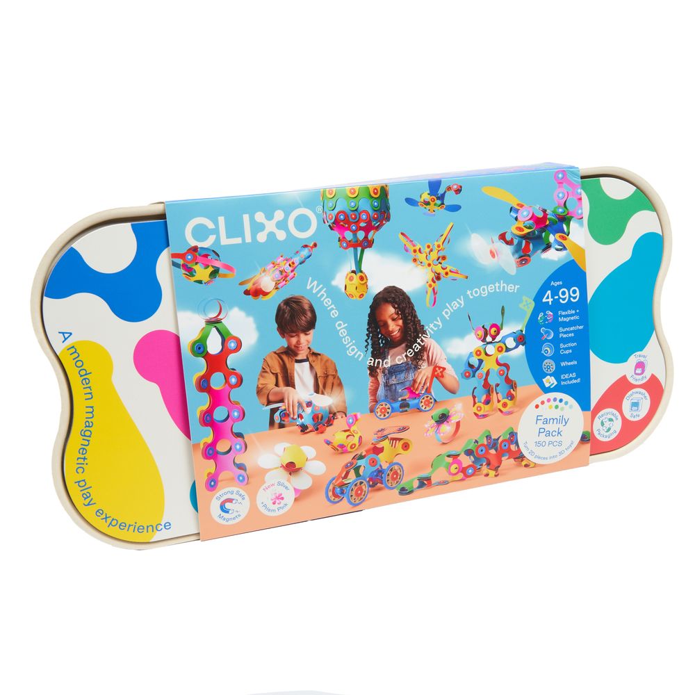 Clixo - Magnetic Building Toy Set - Family Pack - 150 Pcs