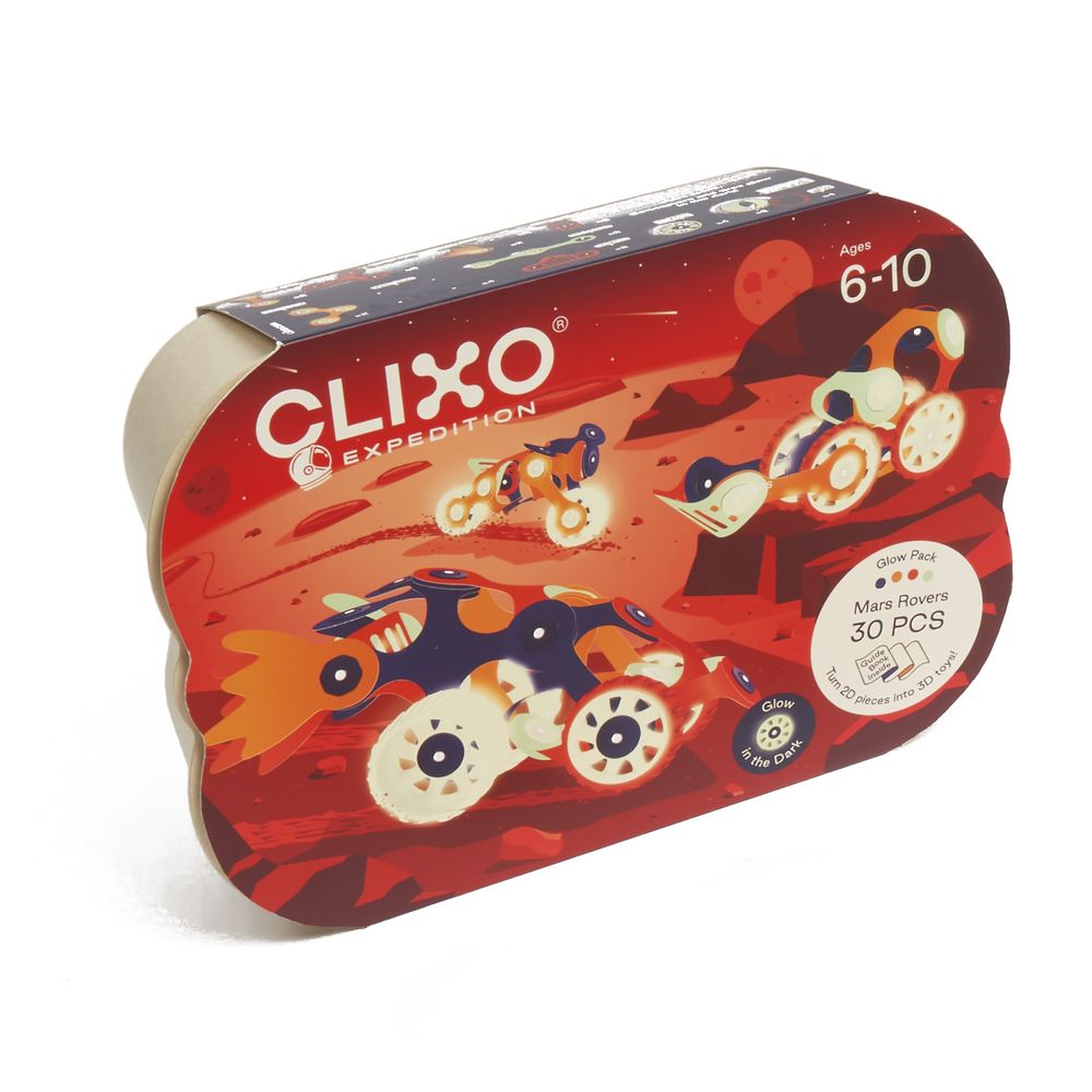 Clixo - Expedition Magnetic Building Toy Set - Mars Rovers - 30 Pcs