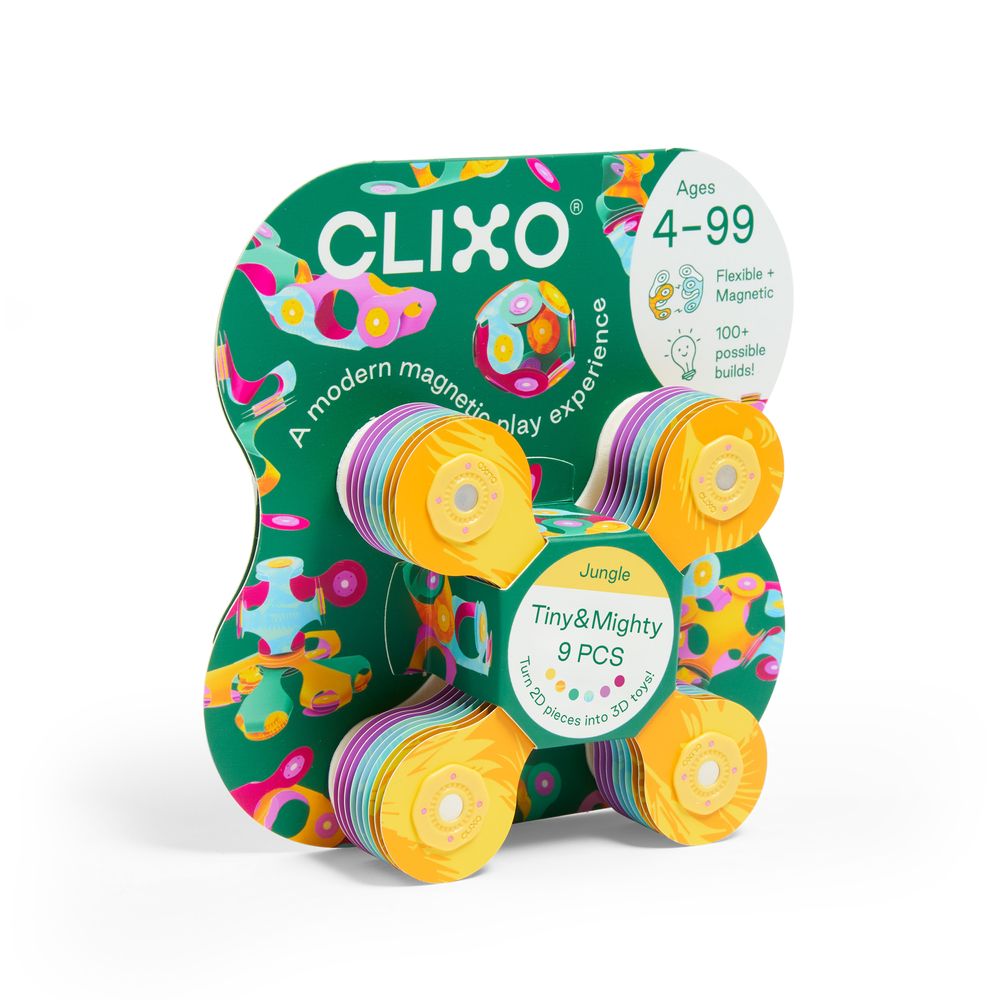 Clixo - Tiny & Mighty Magnetic Building Toy Set - Jungle - 9 Pcs
