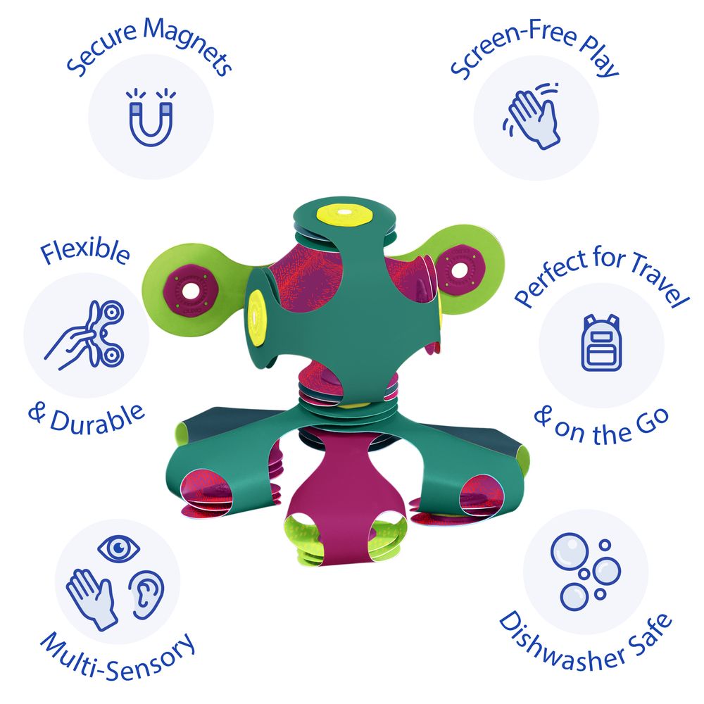 Clixo - Tiny & Mighty Magnetic Building Toy Set - Dino - 9 Pcs
