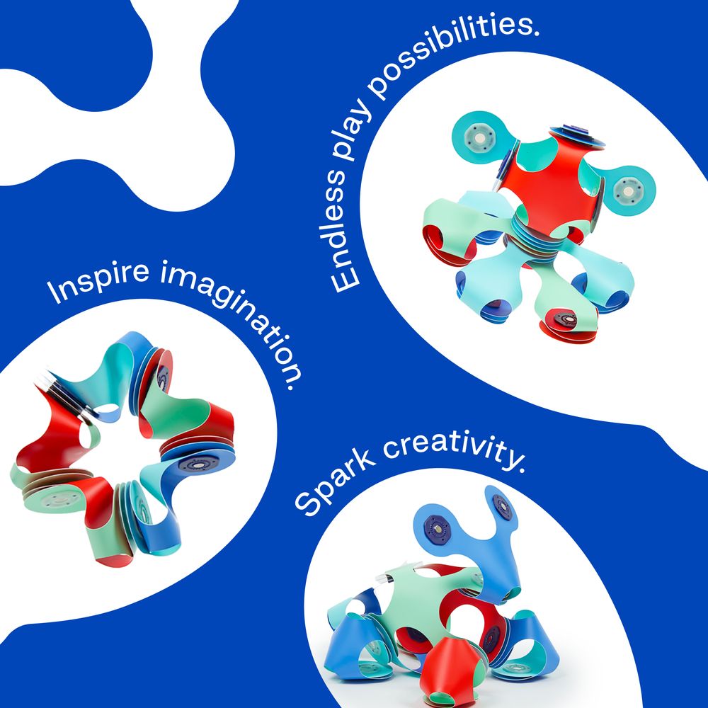 Clixo - Tiny & Mighty Magnetic Building Toy Set - Marine - 9 Pcs