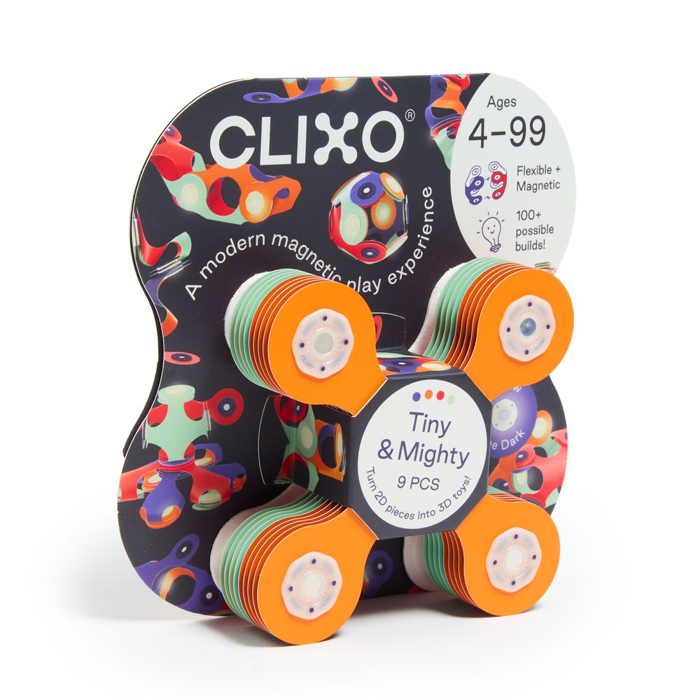 Clixo - Tiny & Mighty Magnetic Building Toy Set - Space - 9 Pcs