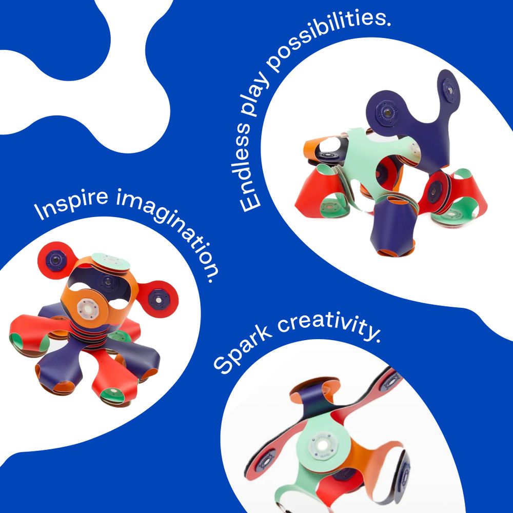 Clixo - Tiny & Mighty Magnetic Building Toy Set - Space - 9 Pcs