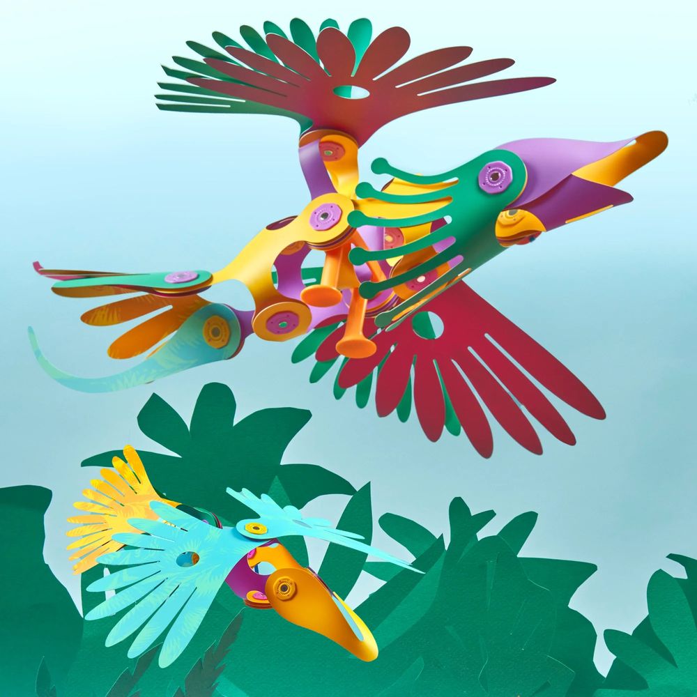 Clixo - Tropical Birds Magnetic Building Set - 22 Pcs