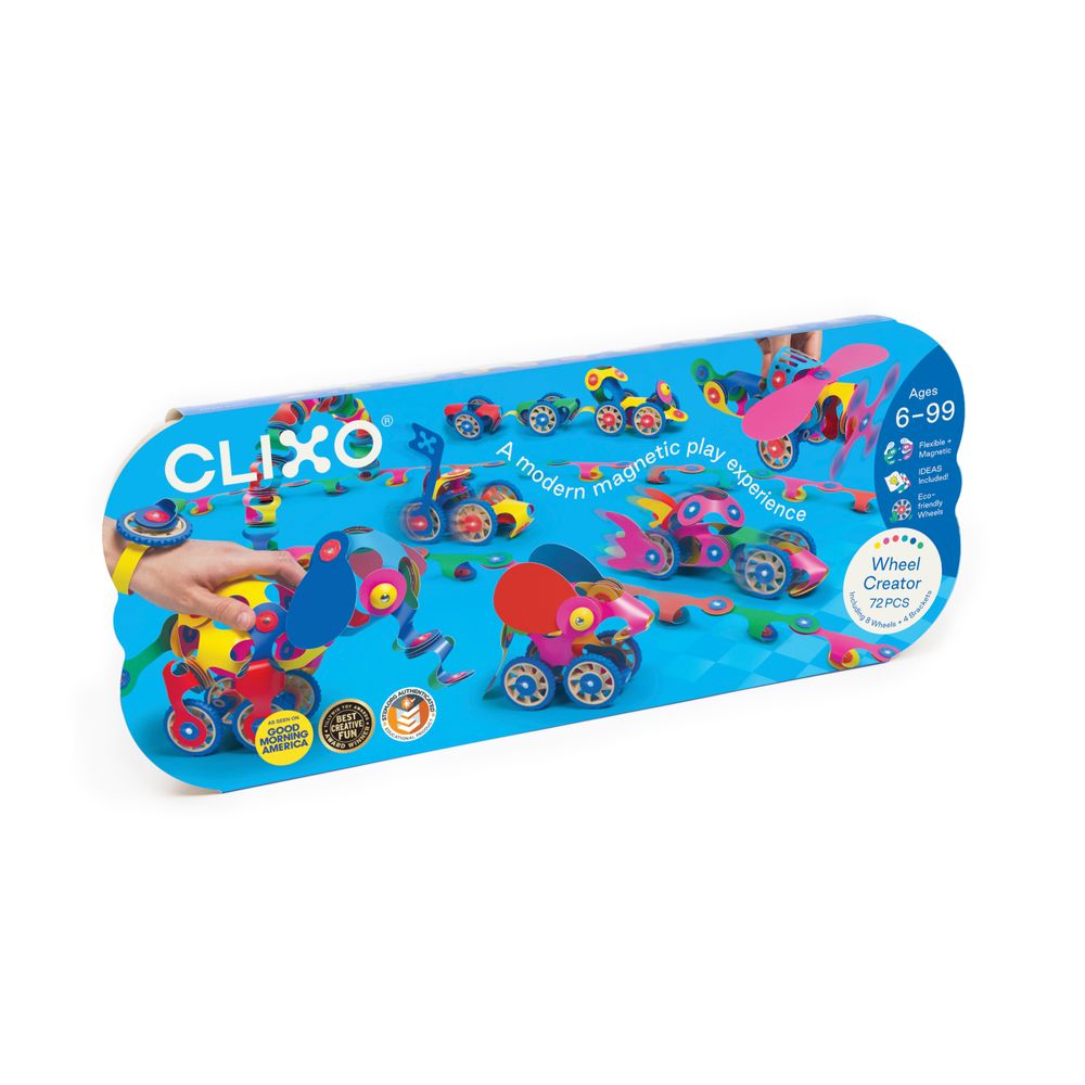 Clixo - Magnetic Building Toy Set - Wheel Creator - 72 Pcs