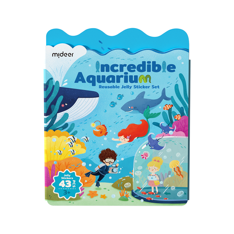 Mideer - Reusable Jelly Stickers - Incredible Aquarium - 43 Pcs
