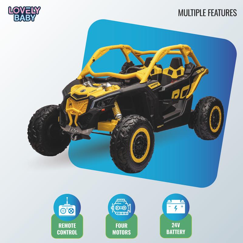 Lovely Baby - Turbo Ride On UTV For Kids - Yellow