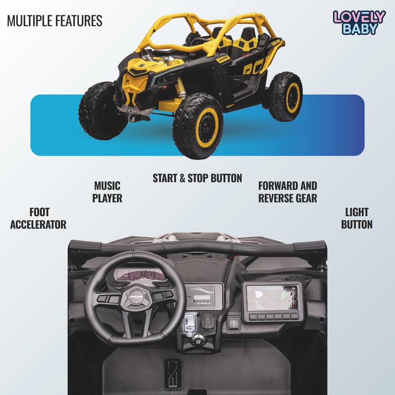 Lovely Baby - Turbo Ride On UTV For Kids - Yellow