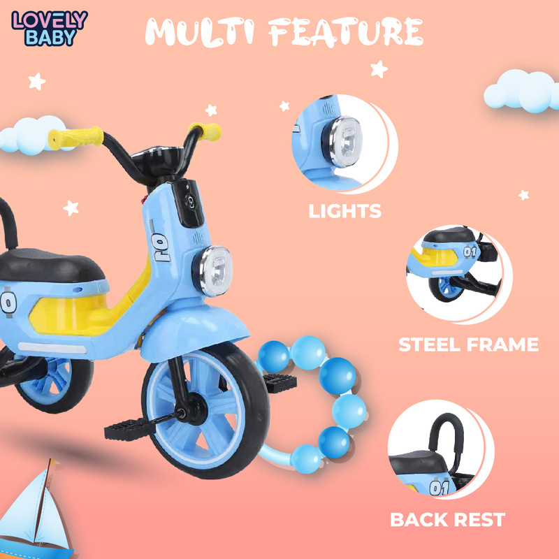Lovely Baby - Kids' Tricycle With Light And Sound - Blue