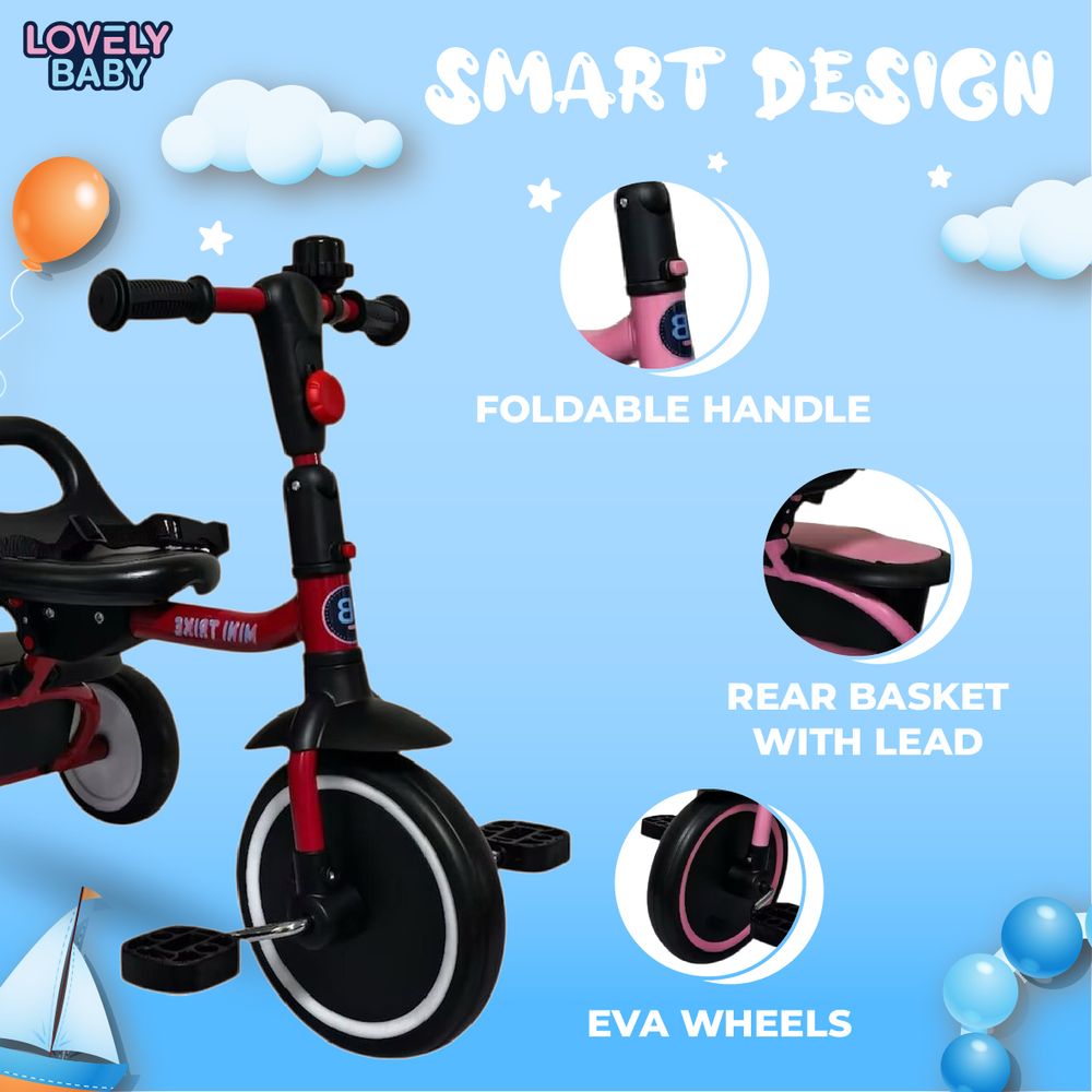 Lovely Baby - Kids Tricycle With Adjustable Handle