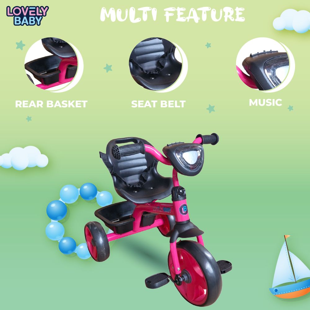 Lovely Baby - Smart Kids Tricycle With Safety Seat Belt
