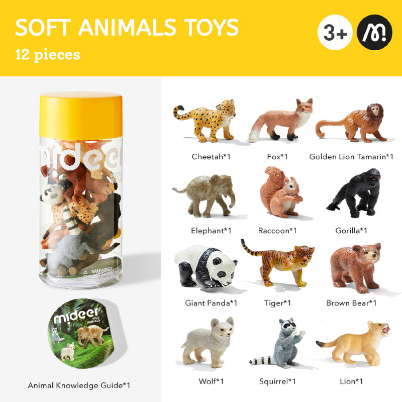 Mideer - Safari Animal Collectibles - 12 Pcs