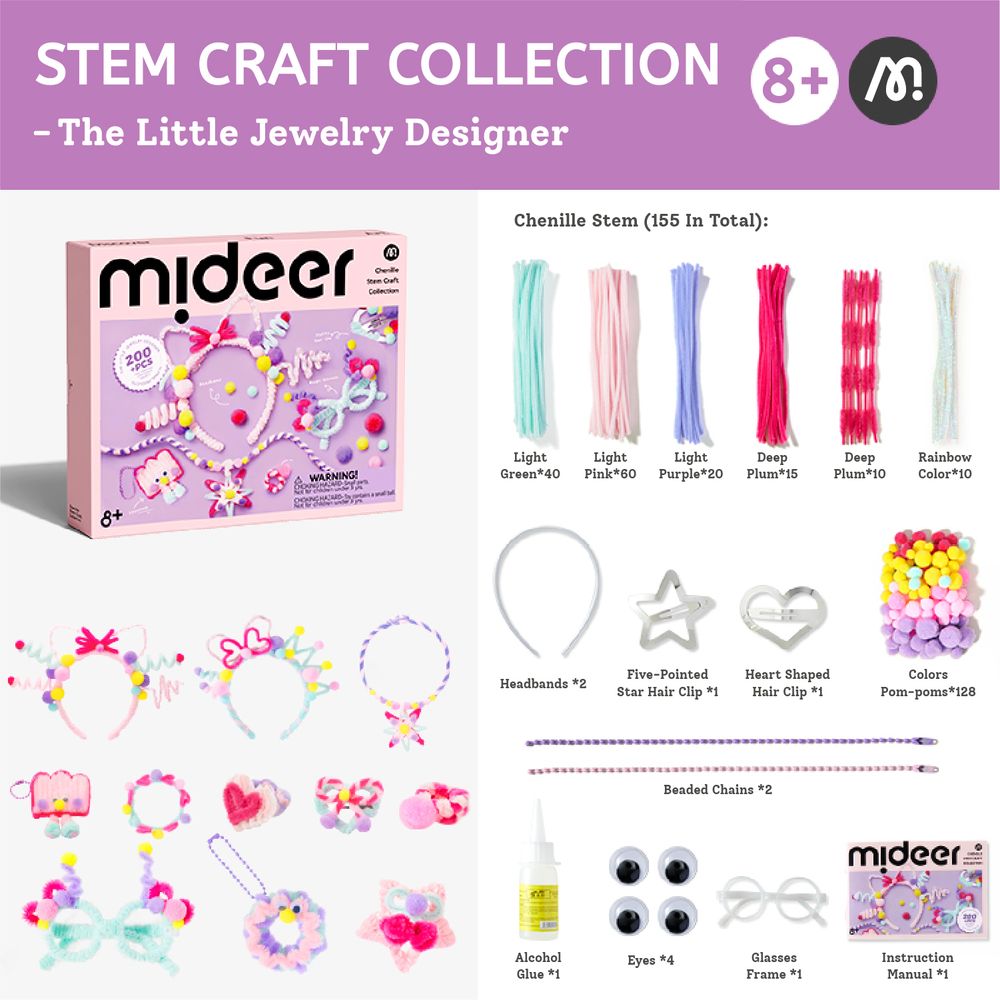Mideer - Chenille Stem Craft Collection - 200+ Pc Set