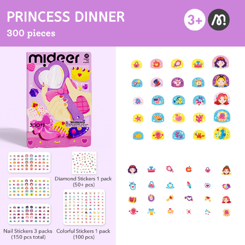 Mideer - Nail Stickers - Princess Banquet - 300 Pcs