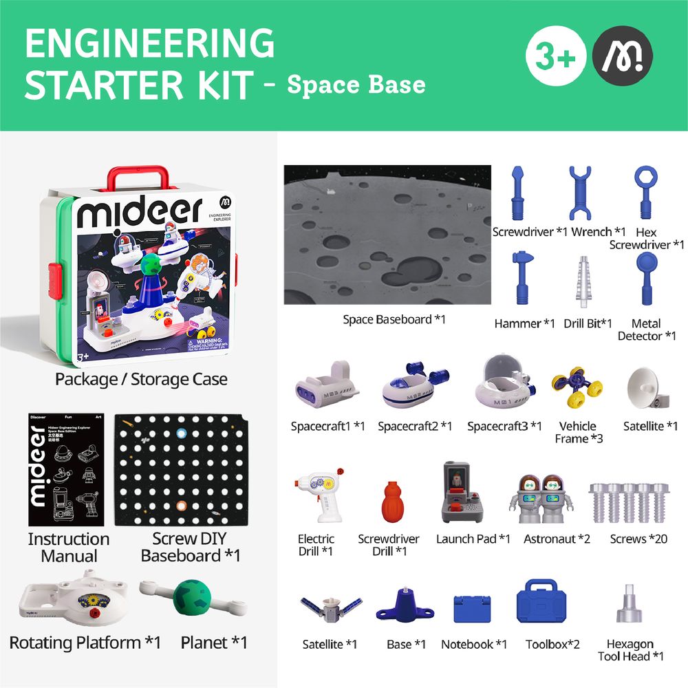 Mideer - Space Base Engineering Explore - 49 Pc Set