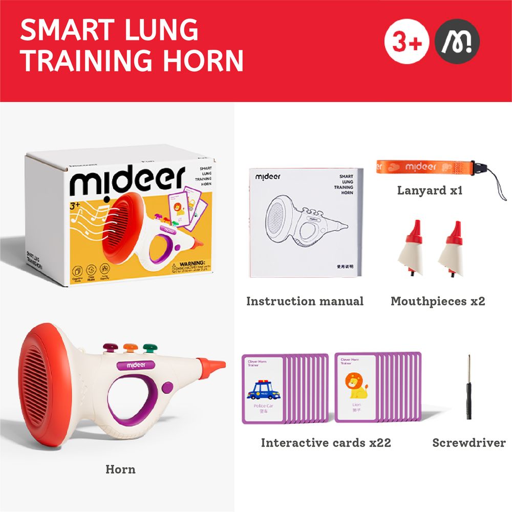 Mideer - Smart Lung Training Horn - 28 Pc Set