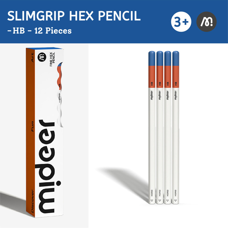 Mideer - Slim-Grip Hex Pencils - HB - Pack of 12