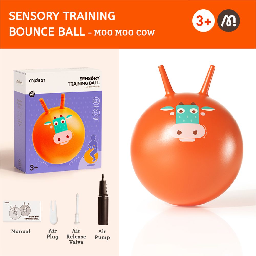 Mideer - Sensory Training Bounce Ball - Moo Moo Cow