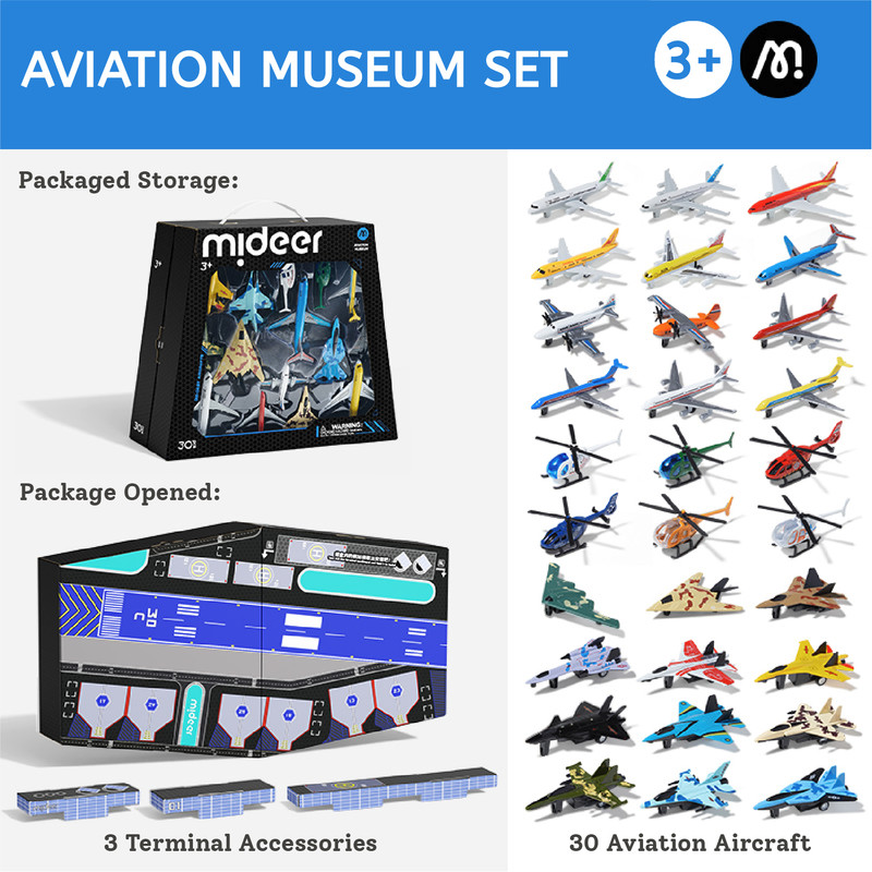 Mideer - Aviation Set - 30 Die-cast Aircrafts