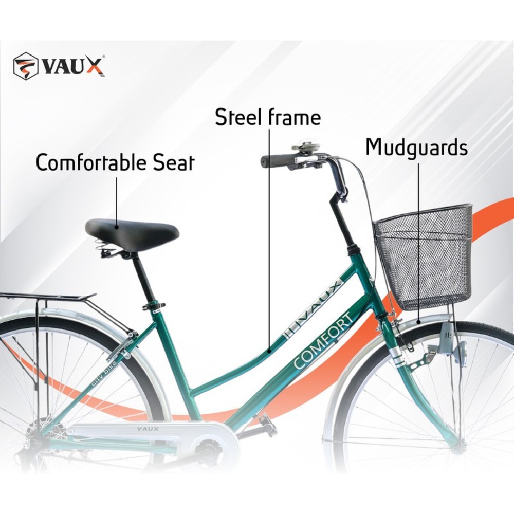 Vaux - Comfort City Bicycle - Green - 26-Inch