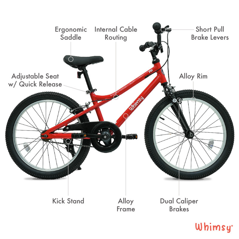 Whimsy Wheels - Pro Aluminum Kids Bicycle - 20 Inch - Red