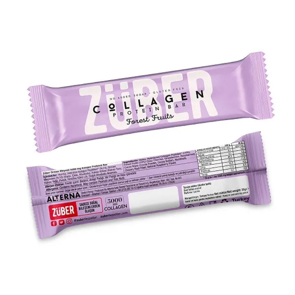 Zuber - Forest Fruits Collagen Protein Bar - 35 gm