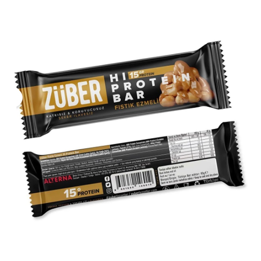 Zuber - Peanut Butter Hi-Protein Bar - 45 gm