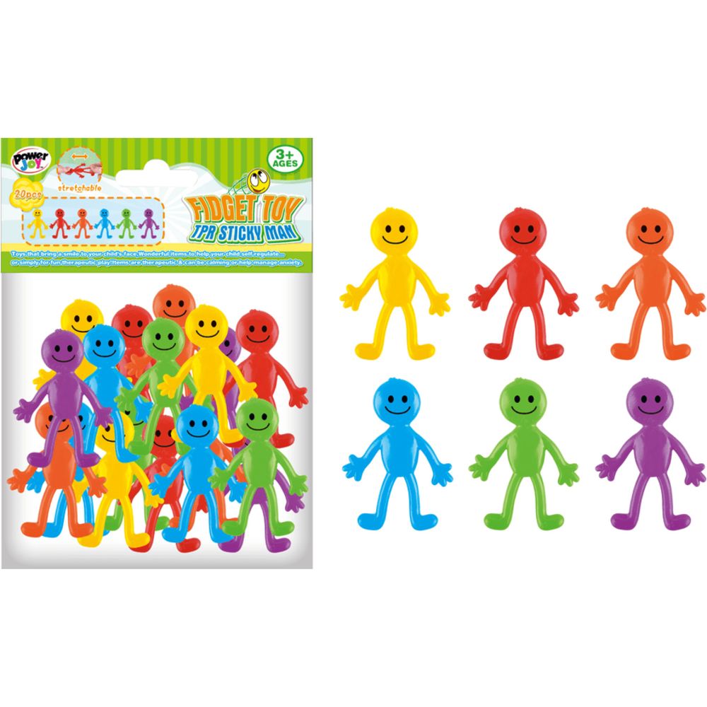Power Joy - Sticky Man Fidget Toy - 20 Pc Set