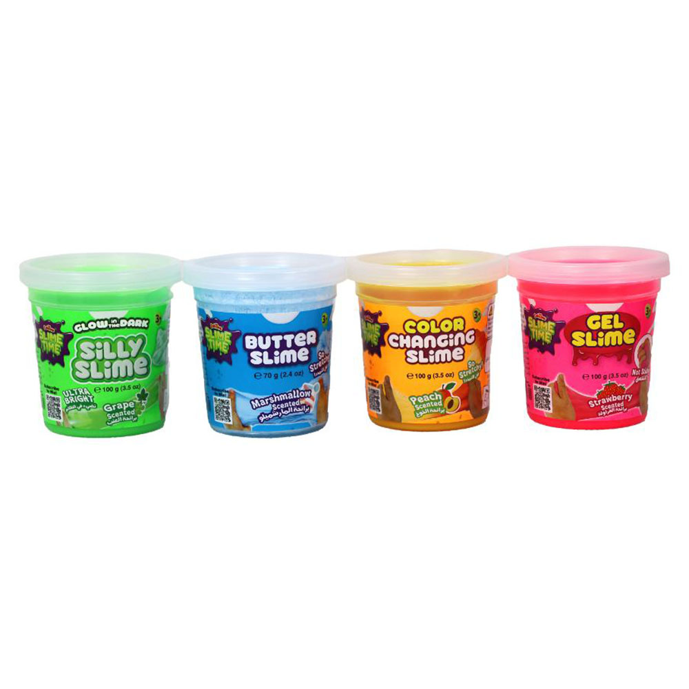 Dohtime - Super Slime Set - Color May Vary - 370 gm - 4 Pcs
