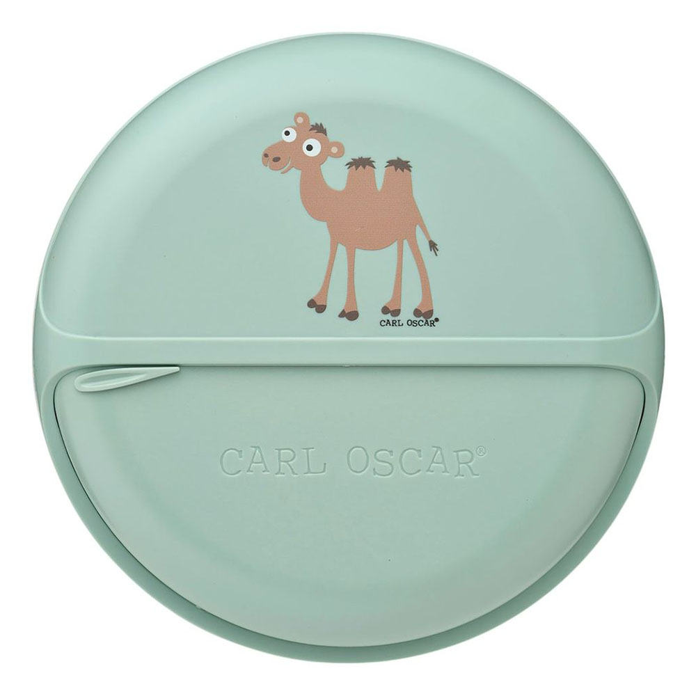 Carl Oscar - Kids 5 Rotatable Compartment Snack Disc Box - Green Camel