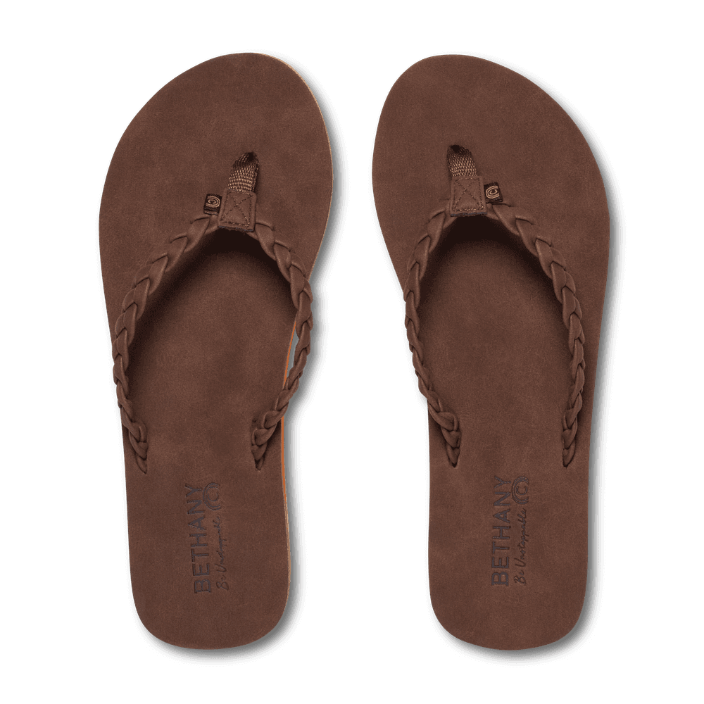 Cobian - Women's Bethany Braided Pacifica Flip Flops - Chocolate