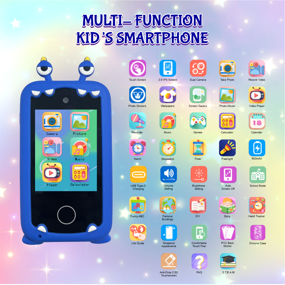 ESSEN - Kids Smart Phone Toy For Boys - Blue