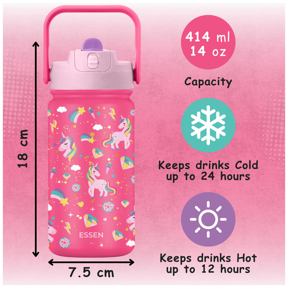Essen - Stainless Steel Water Bottle - Unicorn - 414ml