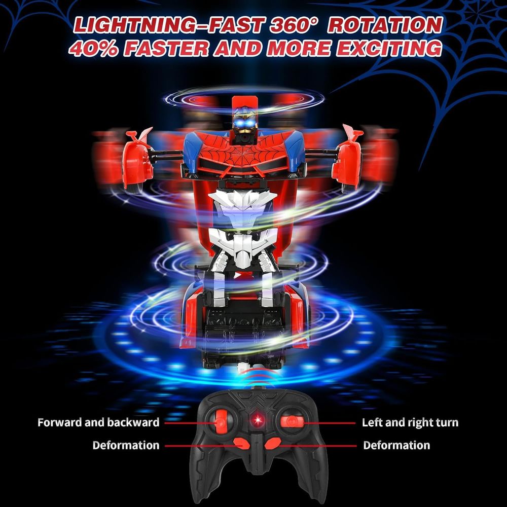 Essen 2-in-1 Transforming RC Spider Car - Red/Blue