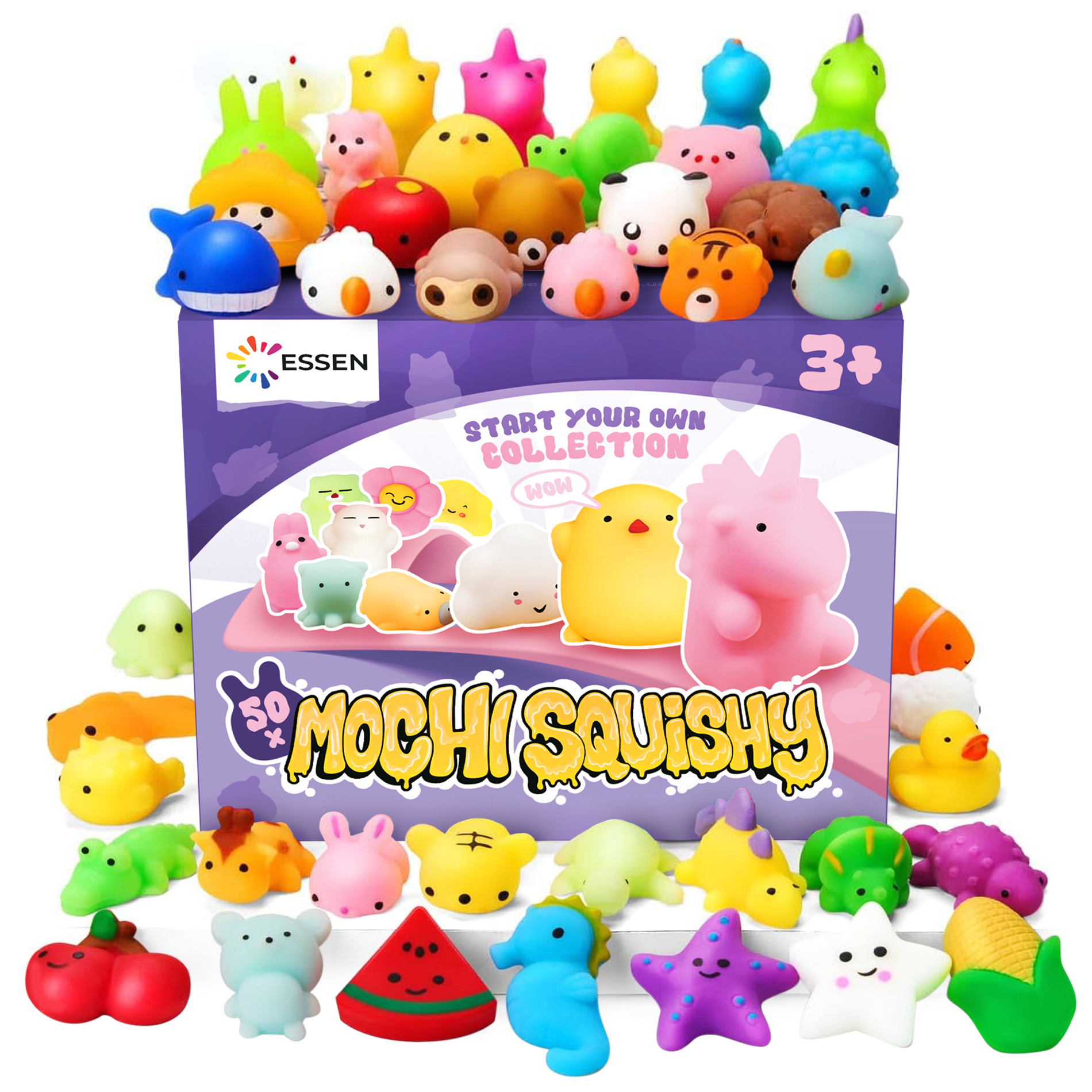 Essen - Mochi Squishy Toy Set - 50pcs
