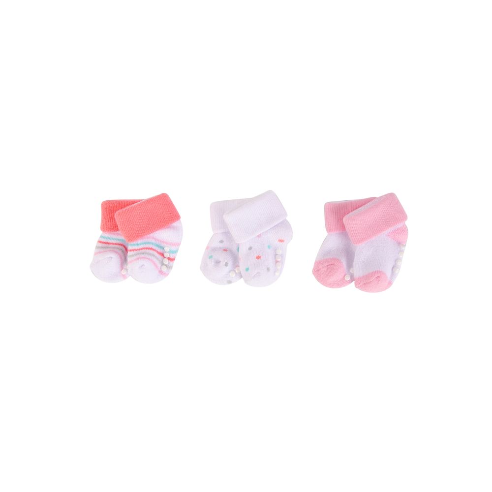 Hudson Childrenswear Cotton Rich Terry Socks Soft - Pink - 3 Pcs