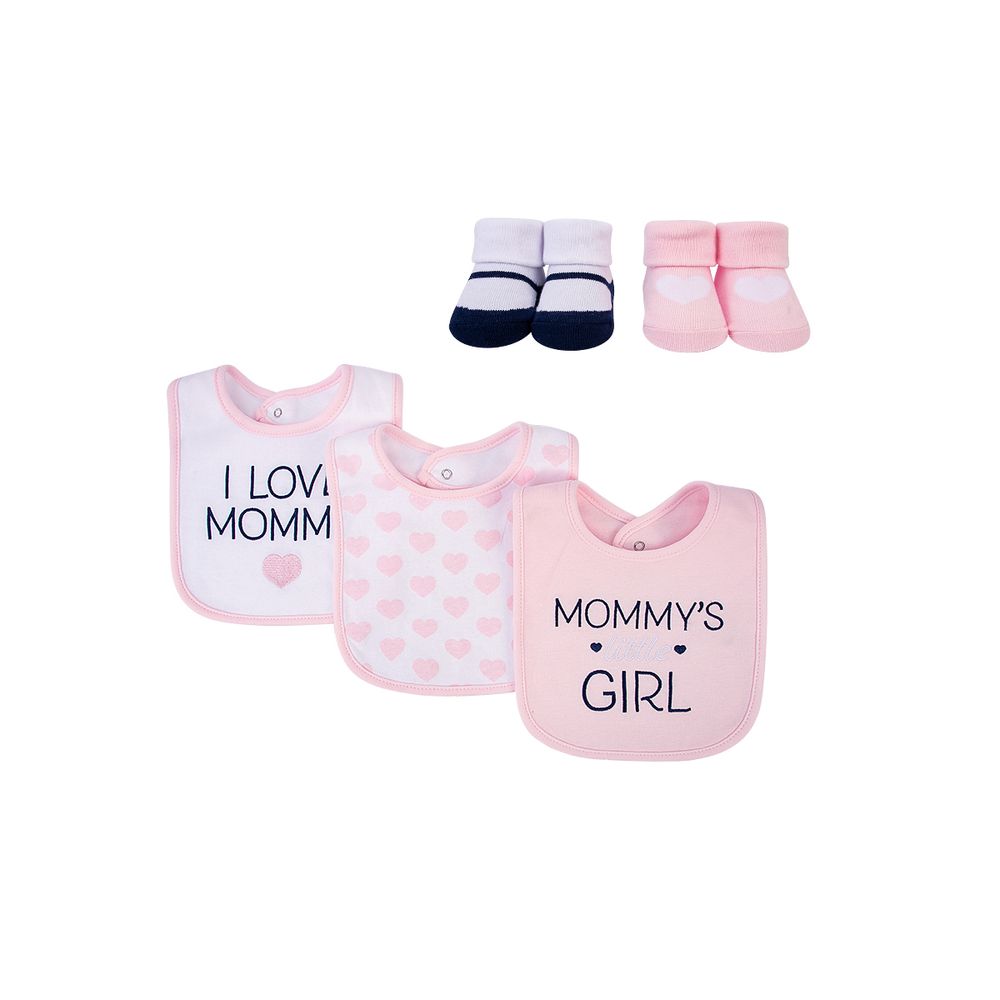 Hudson Childrenswear Set Bib & Booties Love Mommy - 5 Pcs