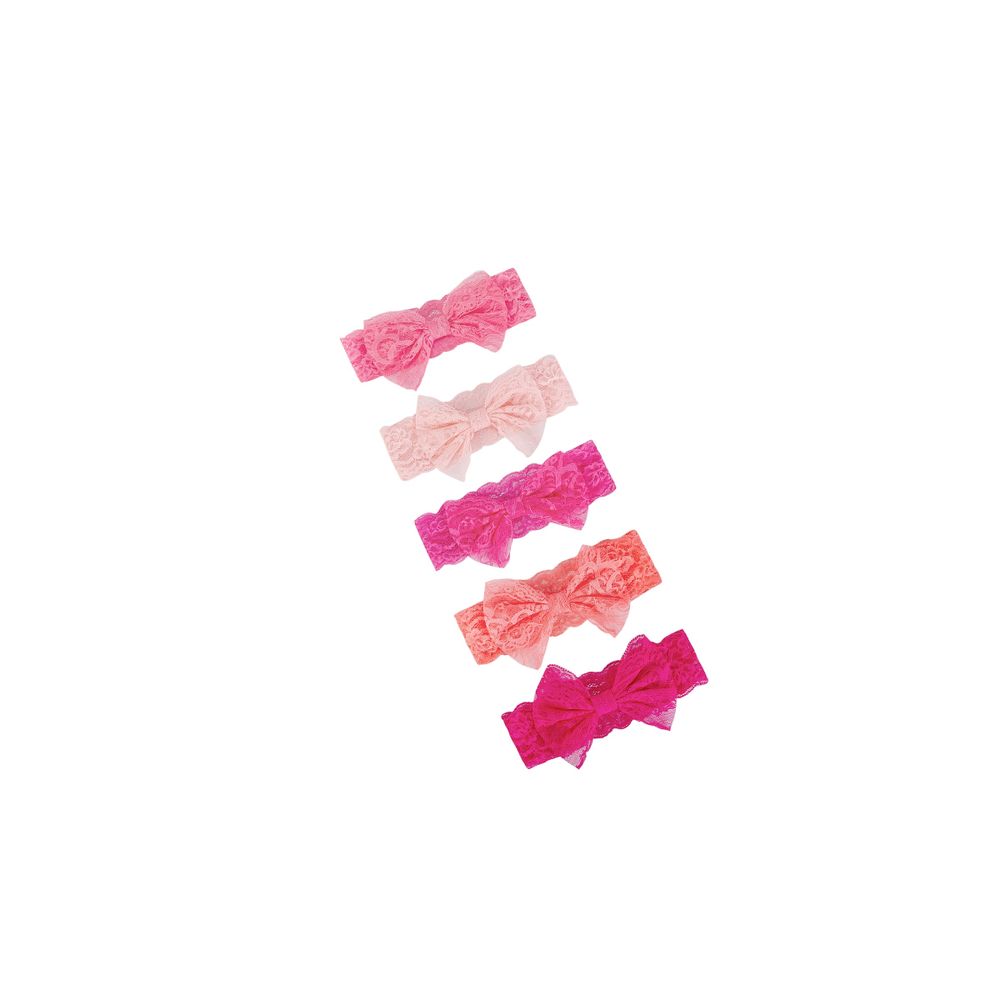 Hudson Childrenswear Bow Headbands Set Love - Pink - 5 Pcs
